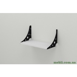 Полиця настінна Ханді 2 240x600x240 метал Чорний ДСП Білий