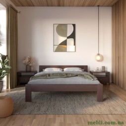 Односпальне дерев'яне ліжко Mebigrand Делі Венге 80х200