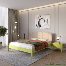 Односпальне дерев'яне ліжко Mebigrand Лондон ДК Лайм (S3050G70Y)/Аляска 23 (Бежевий) Б1 70х200