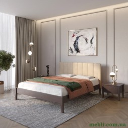 Односпальне дерев'яне ліжко Mebigrand Лондон ДК Венге/Аляска 23 (Бежевий) Б1 70х200