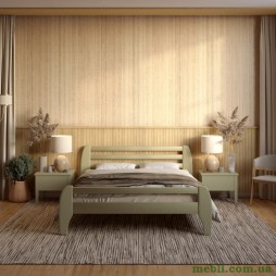 Односпальне дерев'яне ліжко Mebigrand Мілан Оливковий (RAL1020) 80х190