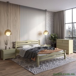 Односпальне дерев'яне ліжко Mebigrand Монако Оливковий (RAL1020) 90х200