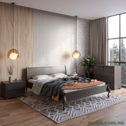 Односпальне дерев'яне ліжко Mebigrand Палермо Графітовий (RAL9011) 80х190