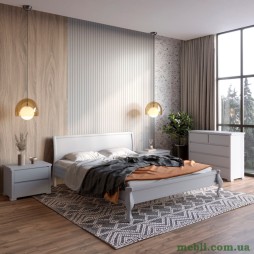 Односпальне дерев'яне ліжко Mebigrand Палермо Світло-сірий (RAL-7040) 90х190