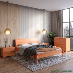 Односпальне дерев'яне ліжко Mebigrand Палермо Яблуня 90х190