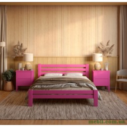 Односпальне дерев'яне ліжко Mebigrand Прем'єра Рожевий (S2060R30B) 90х200