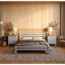 Односпальне дерев'яне ліжко Mebigrand Прем'єра Світло-сірий (RAL7040) 70х190