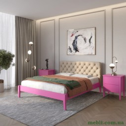 Односпальне дерев'яне ліжко Mebigrand Рим ДК Рожевий (S2060R30B)/Аляска 23 (Бежевий) Б3 70х190