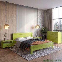 Односпальне дерев'яне ліжко Mebigrand Тоскана Лайм (S3050G70Y) 80х190
