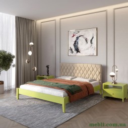 Односпальне дерев'яне ліжко Mebigrand Венеція ДК Лайм (S3050G70Y)/Аляска 23 (Бежевий) 70х200