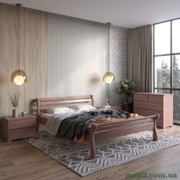 Односпальне дерев'яне ліжко Mebigrand Верона Горіх лісовий 70х200