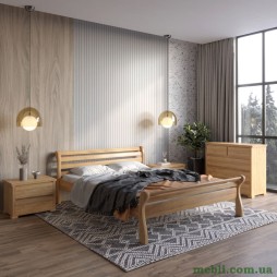 Односпальне дерев'яне ліжко Mebigrand Верона Горіх темний 90х200