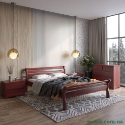 Односпальне дерев'яне ліжко Mebigrand Верона Махонь 70х190