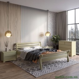 Односпальне дерев'яне ліжко Mebigrand Верона Оливковий (RAL1020) 80х190