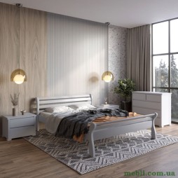 Односпальне дерев'яне ліжко Mebigrand Верона Світло-сірий (RAL-7040) 70х190