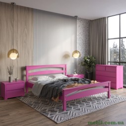 Полуторне дерев'яне ліжко Mebigrand Чикаго Сіті Рожевий (S2060R30B) 120х190