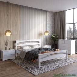 Полуторне дерев'яне ліжко Mebigrand Чикаго Сіті Сіро-блакитний (S2010R80B) 120х190