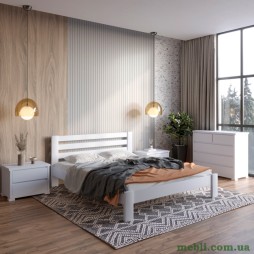 Полуторне дерев'яне ліжко Mebigrand Колумбія Сіро-блакитний (S2010R80B) 120х200