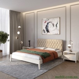 Полуторне дерев'яне ліжко Mebigrand Венеція ДК Бежевий (S2005Y50R)/Аляска 23 (Бежевий) 120х190