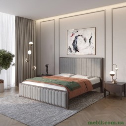 Полуторне дерев'яне ліжко Mebigrand Відень Венге/Аляска 93 (Сірий) 120х200