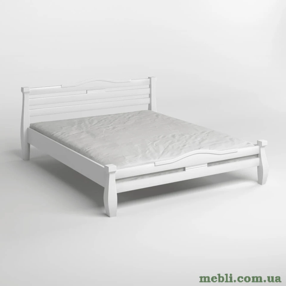 Полуторне дерев'яне ліжко Mebigrand Монако Білий (RAL9003) 120х190