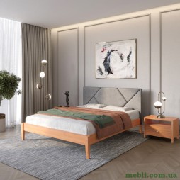 Полуторне дерев'яне ліжко Mebigrand Нью-Йорк ДК Яблуня/Аляска 93 (Сірий) 120х200