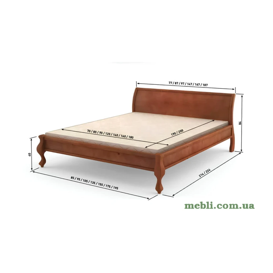 Полуторне дерев'яне ліжко Mebigrand Палермо Айворі (S0505Y30R) 120х190