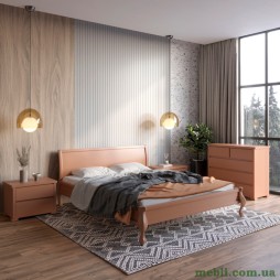 Полуторне дерев'яне ліжко Mebigrand Палермо Коричневий (RAL8025) 120х200