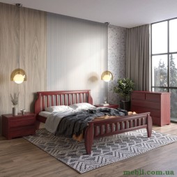 Полуторне дерев'яне ліжко Mebigrand Прага Махонь 120х200