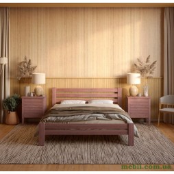 Полуторне дерев'яне ліжко Mebigrand Прем'єра Горіх лісовий 120х200