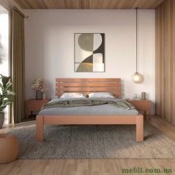 Полуторне дерев'яне ліжко Mebigrand Техас Коричневий (RAL8025) 120х190