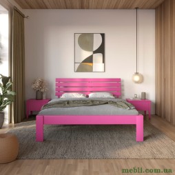 Полуторне дерев'яне ліжко Mebigrand Техас Рожевий (S2060R30B) 120х200