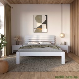 Полуторне дерев'яне ліжко Mebigrand Техас Сіро-блакитний (S2010R80B) 120х200