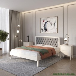 Полуторне дерев'яне ліжко Mebigrand Токіо Бежевий (S2005Y50R)/Аляска 93 (Сірий) 120х190