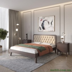 Полуторне дерев'яне ліжко Mebigrand Токіо Венге/Аляска 23 (Бежевий) 120х190