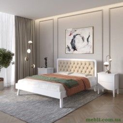 Полуторне дерев'яне ліжко Mebigrand Токіо Сіро-блакитний (S2010R80B) /Аляска 23 (Бежевий) 120х200