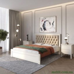 Полуторне дерев'яне ліжко Mebigrand Торонто Т3 Бежевий (S2005Y50R)/Аляска 23 (бежевий) 120х190