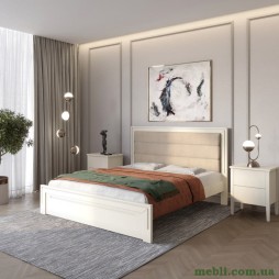 Полуторне дерев'яне ліжко Mebigrand Торонто Т5 Айворі (S0505Y30R)/Аляска 23 (бежевий) 120х190
