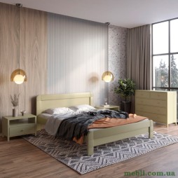 Полуторне дерев'яне ліжко Mebigrand Тоскана Оливковий (RAL1020) 120х190