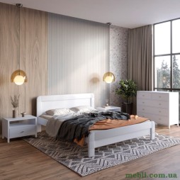 Полуторне дерев'яне ліжко Mebigrand Тоскана Сіро-блакитний (S2010R80B) 120х190