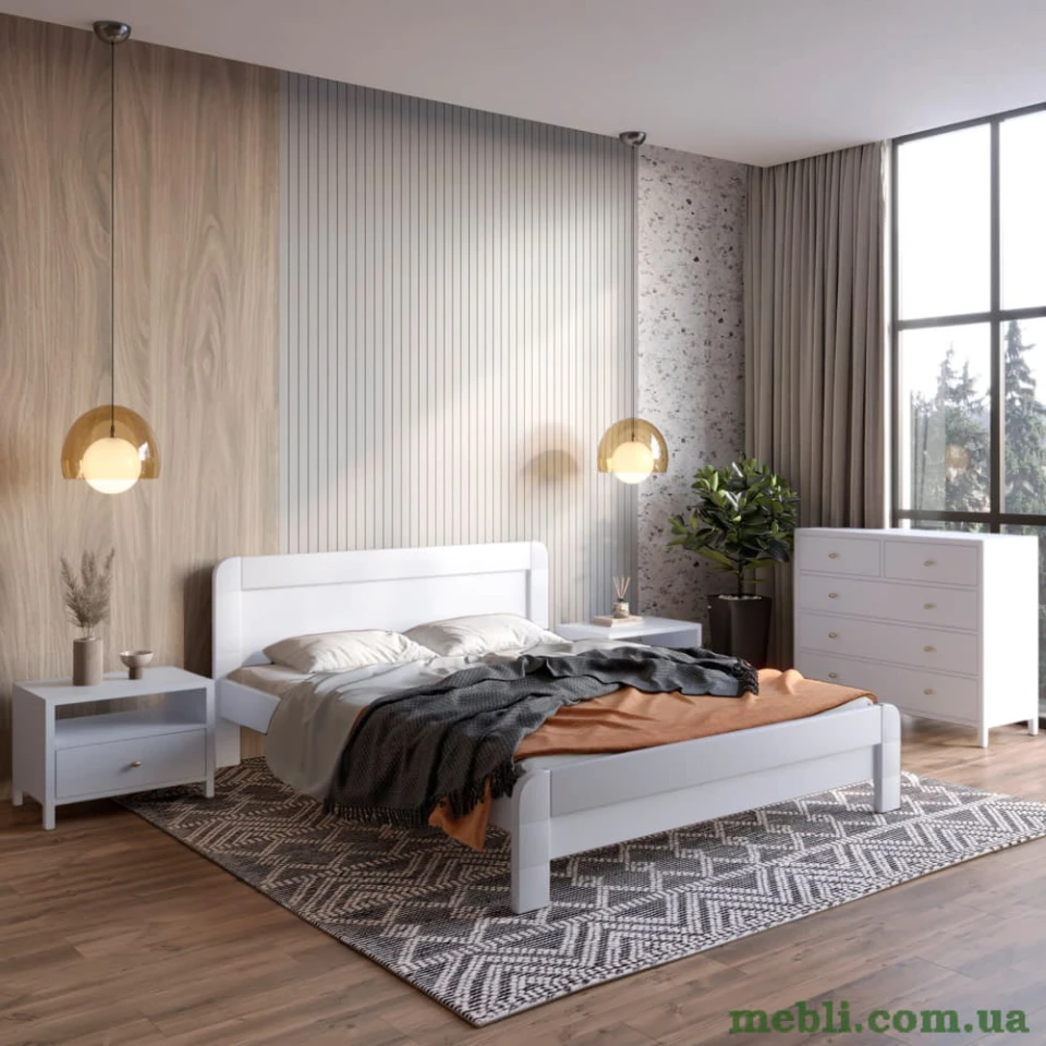 Полуторне дерев'яне ліжко Mebigrand Тоскана Сіро-блакитний (S2010R80B) 120х200